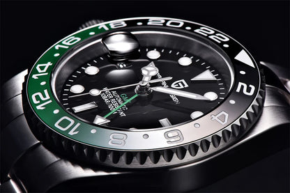 PAGANI DESIGN Business Mechanical Automatic Watch Men's Stainless Steel Waterproof Rotating Ceramic bezel PD-1662 Gift Watch+Box