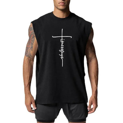 Large cuffs Open Side Cut Off Gym Tank Top Men Mesh Breathable Vest Running Sleeveless Quick Dry Sports Fitness summer Clothing