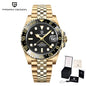 PAGANI DESIGN Business Mechanical Automatic Watch Men's Stainless Steel Waterproof Rotating Ceramic bezel PD-1662 Gift Watch+Box