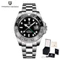 PAGANI DESIGN Business Mechanical Automatic Watch Men's Stainless Steel Waterproof Rotating Ceramic bezel PD-1662 Gift Watch+Box