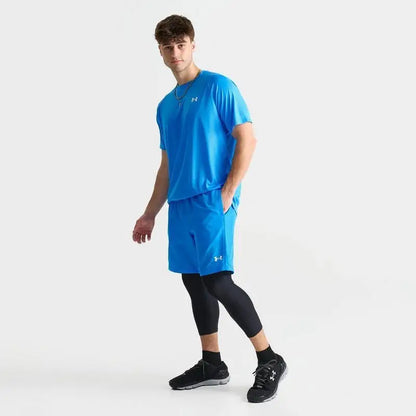 Under Armour Men's Breathable Training Shorts with Half Zip Design Fitness Enthusiasts Sports Wear Sweatpants Accessories