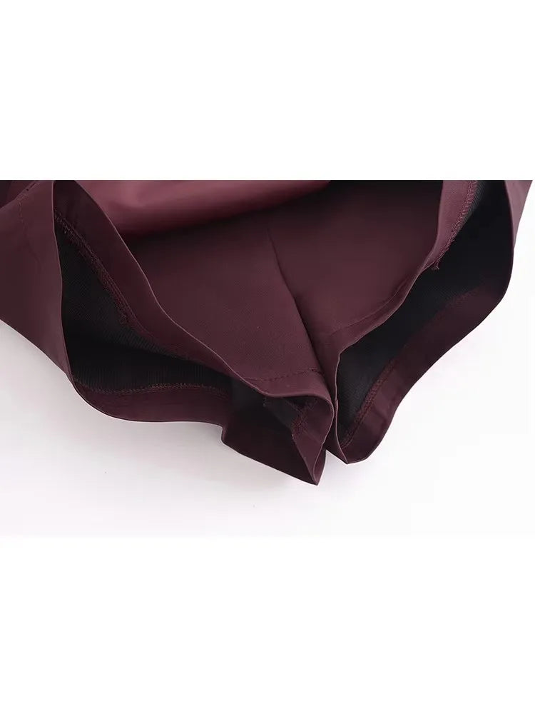 TFMLN New Spring Women Solid Skort Fashion Causal Side Zipper Mini Shorts Skirts Vintage High Waist Streetwear Shorts Skirts