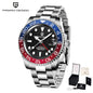 PAGANI DESIGN Business Mechanical Automatic Watch Men's Stainless Steel Waterproof Rotating Ceramic bezel PD-1662 Gift Watch+Box