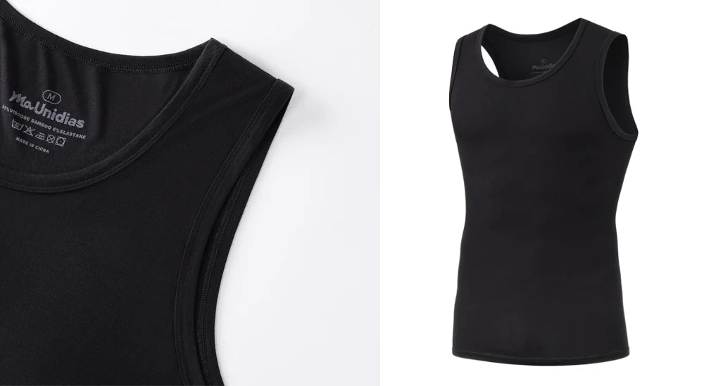 2Pcs/Pack Men's Tank Top Sleeveless Gym T-Shirt Man Vest Solid Color Compression Undershirts Men Tops High-Quality Bamboo Fiber