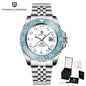 PAGANI DESIGN Business Mechanical Automatic Watch Men's Stainless Steel Waterproof Rotating Ceramic bezel PD-1662 Gift Watch+Box