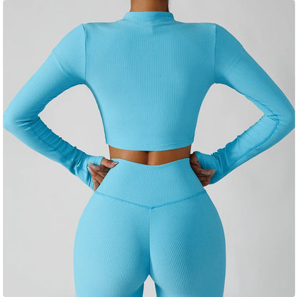 Women's 3 Piece Yoga Set  Sports Jacket Bra Legging Workout Gym Push Up Yoga Sportswear Suit Fitness