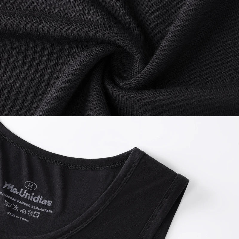 2Pcs/Pack Men's Tank Top Sleeveless Gym T-Shirt Man Vest Solid Color Compression Undershirts Men Tops High-Quality Bamboo Fiber