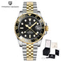 PAGANI DESIGN Business Mechanical Automatic Watch Men's Stainless Steel Waterproof Rotating Ceramic bezel PD-1662 Gift Watch+Box