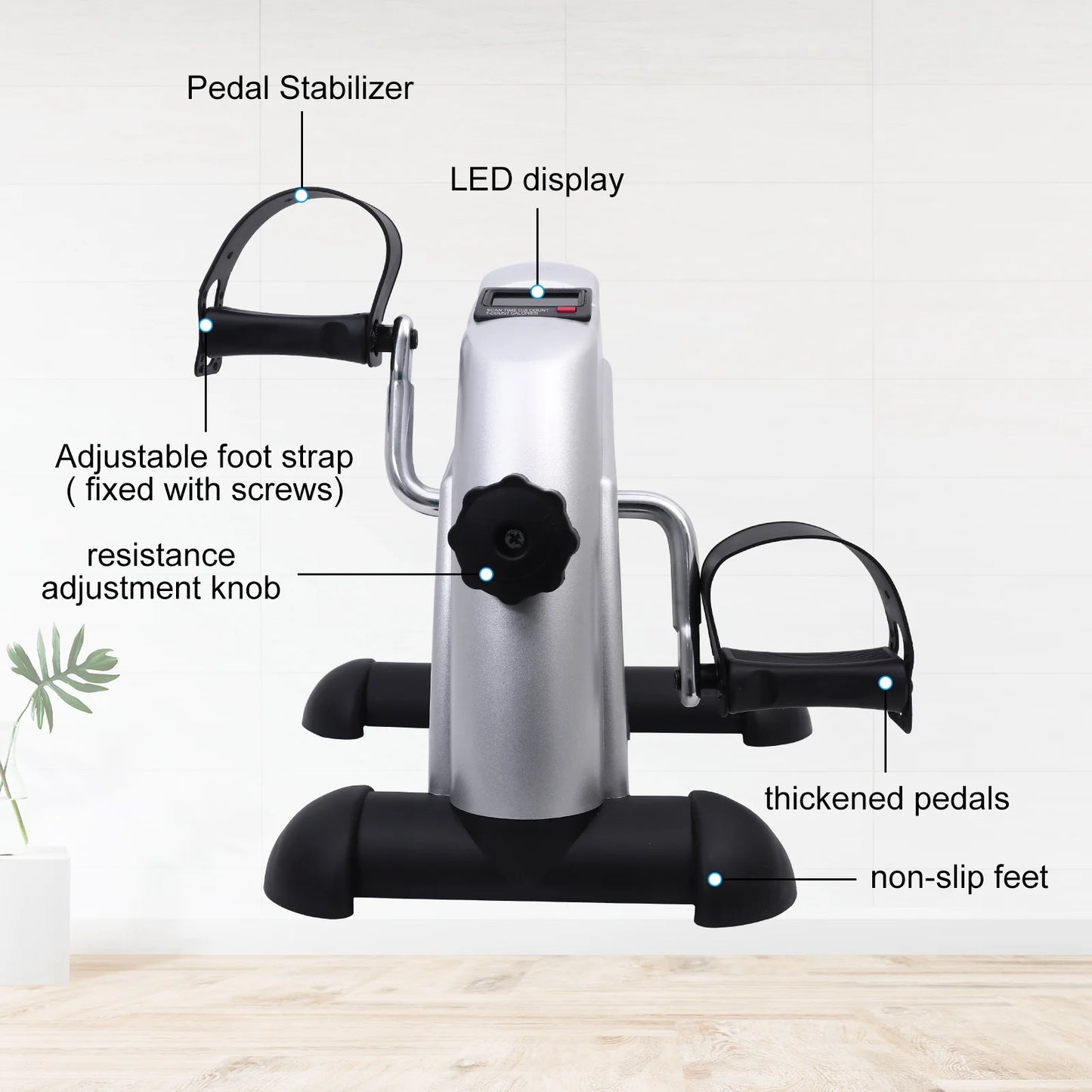 Mini Pedal Exercise Bike Portable Fitness Cycling Exerciser Under Desk Bicycle Trainer LCD Display Bodybuilding Stationary Foot