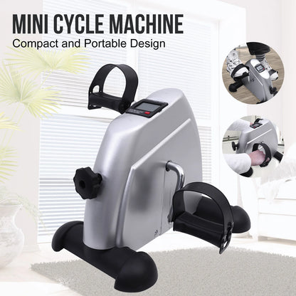 Mini Pedal Exercise Bike Portable Fitness Cycling Exerciser Under Desk Bicycle Trainer LCD Display Bodybuilding Stationary Foot