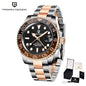 PAGANI DESIGN Business Mechanical Automatic Watch Men's Stainless Steel Waterproof Rotating Ceramic bezel PD-1662 Gift Watch+Box