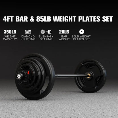 4ft/4.8ft/6ft Olympic Barbell for Strength and Weightlifting Training - 2 Inch Olympic Bar for Squat, Deadlift, Curl,Bench Press