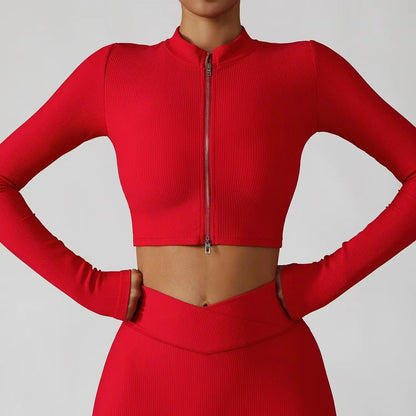 Women's 3 Piece Yoga Set  Sports Jacket Bra Legging Workout Gym Push Up Yoga Sportswear Suit Fitness