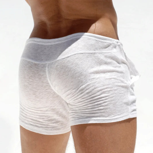 Men's light bamboo knitted home shorts