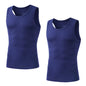 2Pcs/Pack Men's Tank Top Sleeveless Gym T-Shirt Man Vest Solid Color Compression Undershirts Men Tops High-Quality Bamboo Fiber