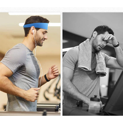 10-1PCS Sports Sweatband Breathable Sweat Absorbent Headband Soft Smooth Outdoor Sport Yoga Headband Hair Head Band