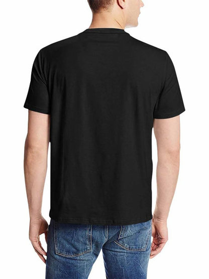 Men's Patriotic Snake & American Flag Graphic T-Shirt - Soft 100% Cotton, Casual Round Neck Short Sleeve
