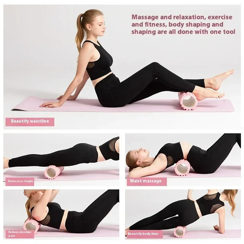 33/45cm Three-dimensional Dot Yoga Foam Roller Body Sculpting Home Gym Whole Body Muscle Massage Relaxer Sports Rehabilitation