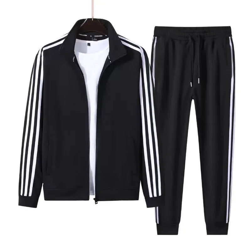 Leisure sports suit Spring and Autumn striped hoodie, couple's running sportswear, clothes+pants (2-piece set)