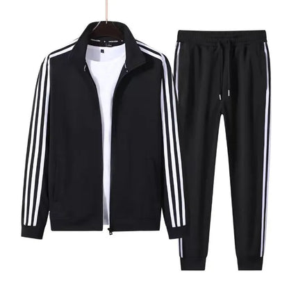 Leisure sports suit Spring and Autumn striped hoodie, couple's running sportswear, clothes+pants (2-piece set)