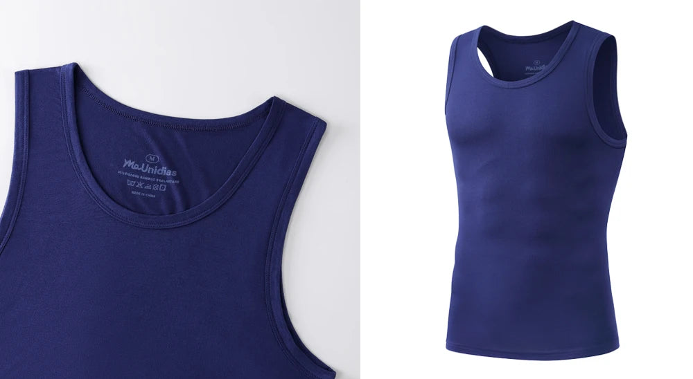 2Pcs/Pack Men's Tank Top Sleeveless Gym T-Shirt Man Vest Solid Color Compression Undershirts Men Tops High-Quality Bamboo Fiber