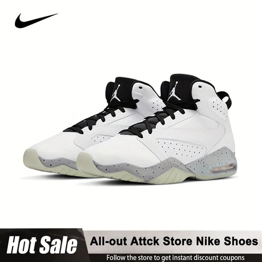 Nike Jordan Men's Air Cushioned Basketball Shoes AR4430-101 Middle-top Sports Cushioning Casual Shoes Simple Training Shoes