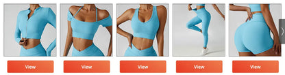 Women's 3-Piece Tracksuit Set – Jacket + Sports Bra + Leggings – Push Up Gym Workout Activewear for Training, Yoga & Fitness