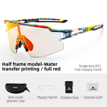 ROCKBROS Cycling Glasses Photochromic Polarized Lens Bike Glasses UV400 Protection Eyewear Sunglasses MTB Road Bicycle Goggles