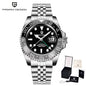 PAGANI DESIGN Business Mechanical Automatic Watch Men's Stainless Steel Waterproof Rotating Ceramic bezel PD-1662 Gift Watch+Box