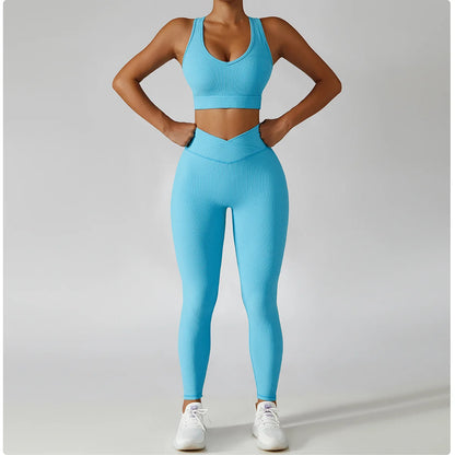 Women's 3-Piece Tracksuit Set – Jacket + Sports Bra + Leggings – Push Up Gym Workout Activewear for Training, Yoga & Fitness